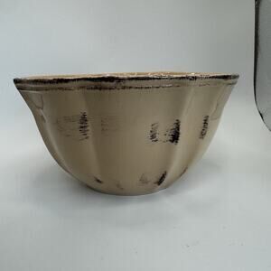 American Atelier French collection VTG Serving bowl peach distressed ruffle edge